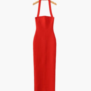 Halter Neck Slim Fit Maxi Dress