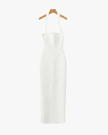 Halter Neck Slim Fit Maxi Dress