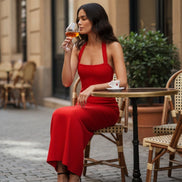 Halter Neck Slim Fit Maxi Dress